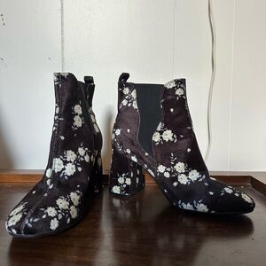 H&M Black Floral Ankle Boots